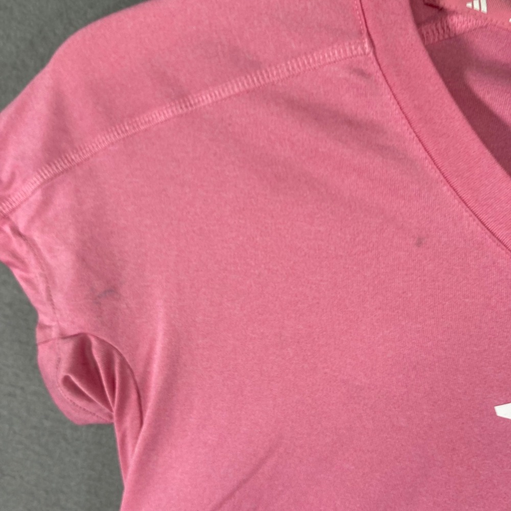 adidas Pink V-Neck Short Sleeve Tee - Picture 6 of 8